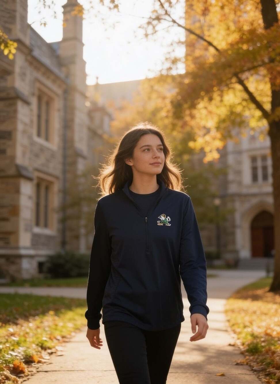 Box Seat Clothing Co. Notre Dame Quarter-Zip Size L Navy